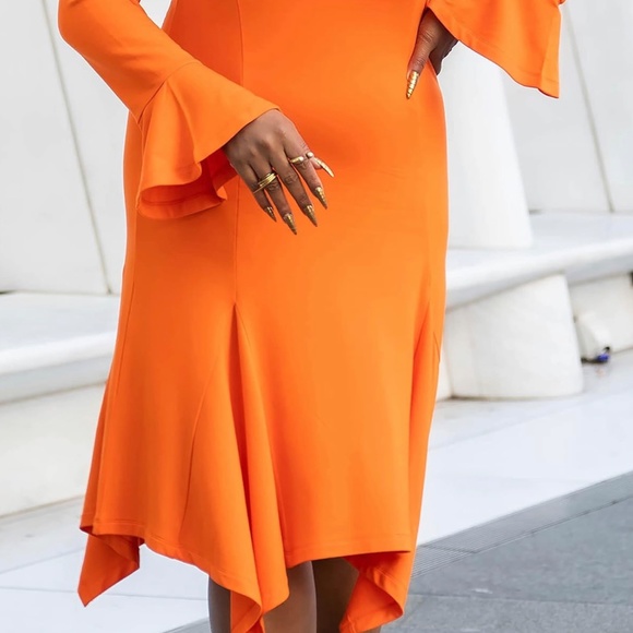 Amazon the Drop x Kela Walker Scarlet Ibis Cut Out Long Sleeve Dress Size XL - Picture 4 of 9